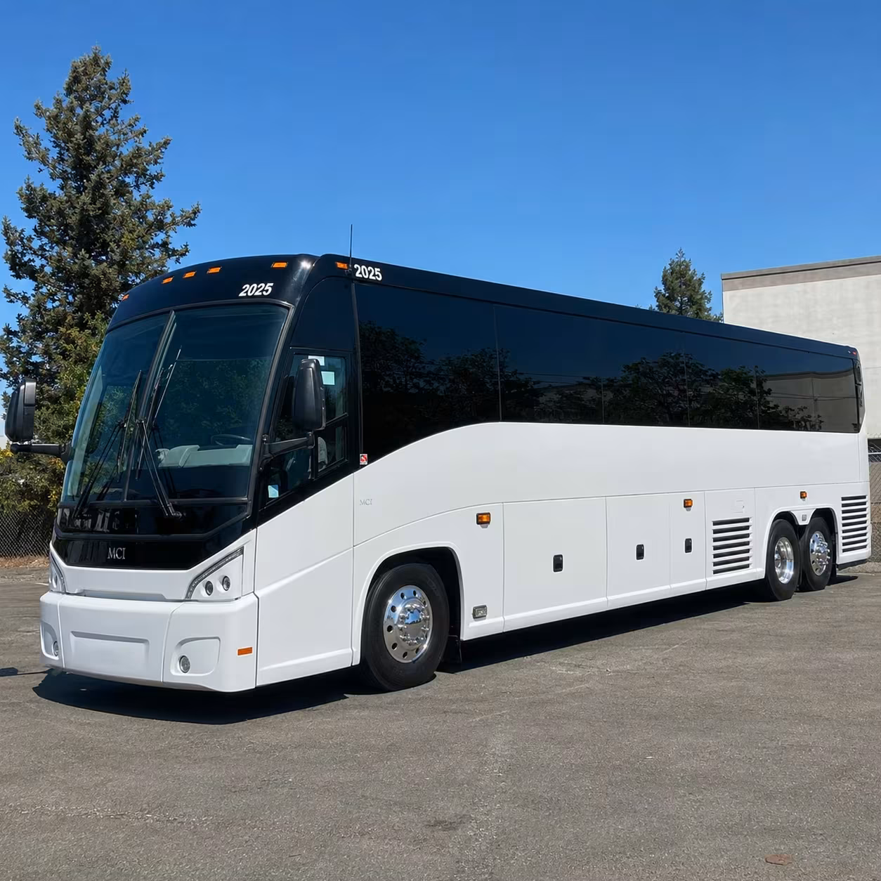 new bedford 56 passenger charter bus rental